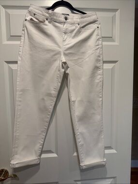Talbots White Boyfriend Straight-Leg Jeans